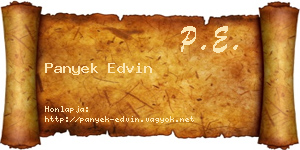 Panyek Edvin névjegykártya